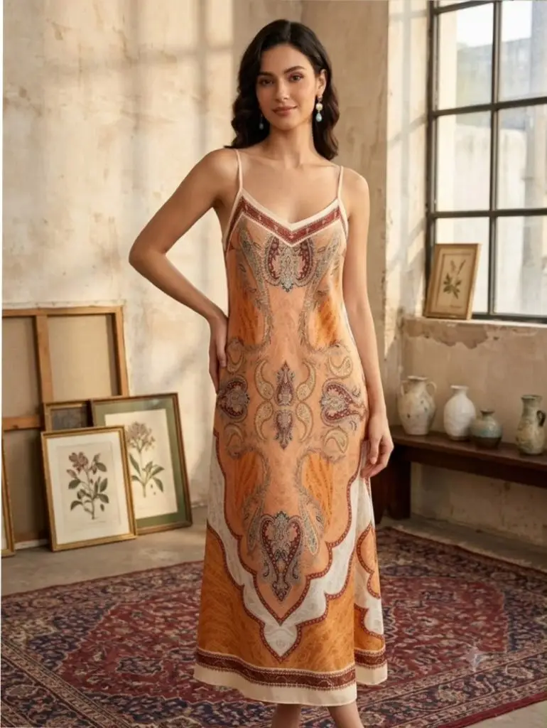 robe grand s ramages beige