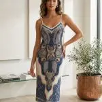 robe grands ramages bleue