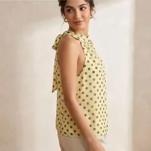 top à petits pois jaune